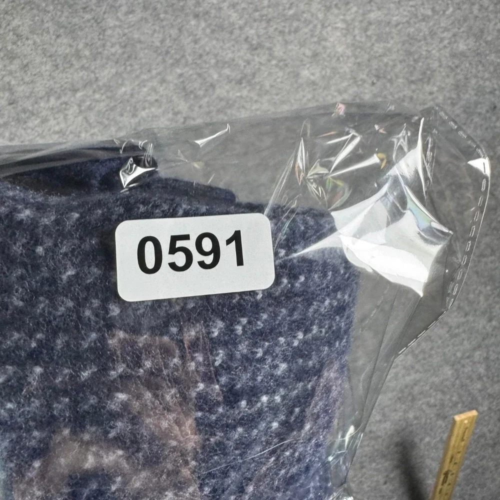 J.Crew Mens Merino Wool Blend Quarter Zip Birdseye Knit Sweater Navy Blue Size M